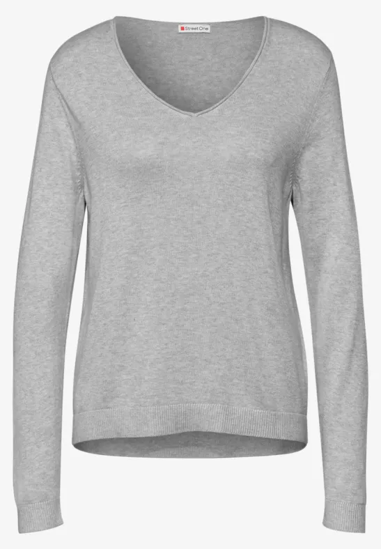 STREET-ONE Fijn gebreide trui voor dames in Grijs | STREET-ONE