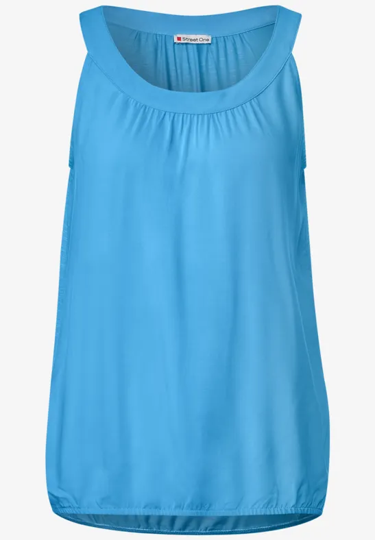 STREET-ONE Top im Materialmix für Damen in Blau | STREET-ONE 