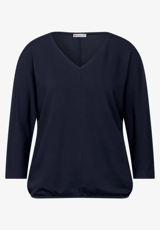 Street One T Shirt Met Elastische Boord Street One T-shirt Basic