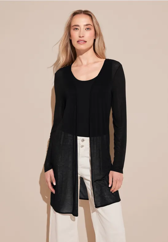 Street One A253896 Women's Long Cardigan, Sheer Beige Mel Street One A253896 Women's Long Cardigan, Sheer Beige Mel