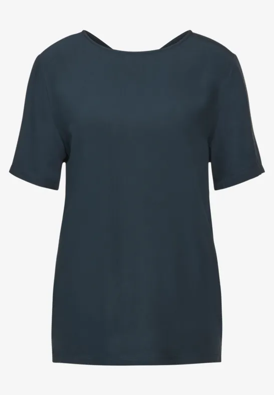 STREET-ONE Materialmix T-Shirt für Damen in Grün | STREET-ONE