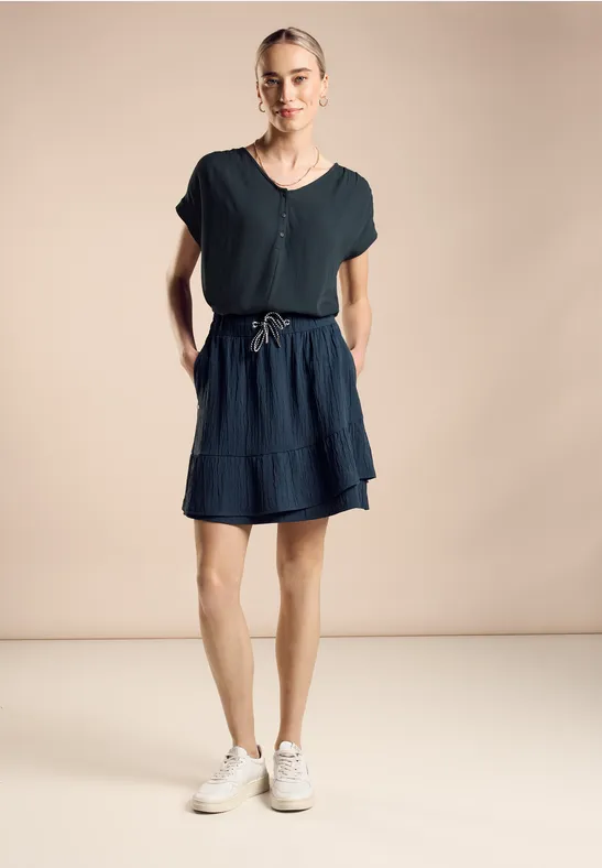 STREET-ONE Materialmix T-Shirt für Damen in Grün | STREET-ONE 