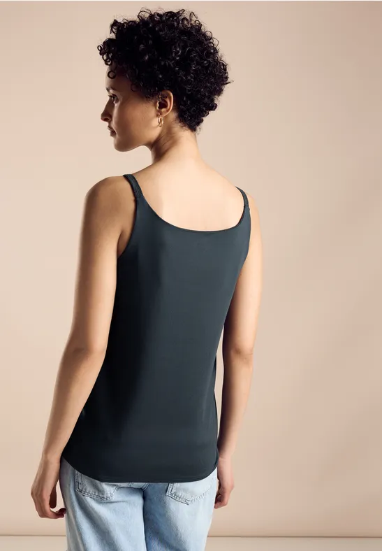 STREET-ONE Materialmix Top für Damen in Grün | STREET-ONE 