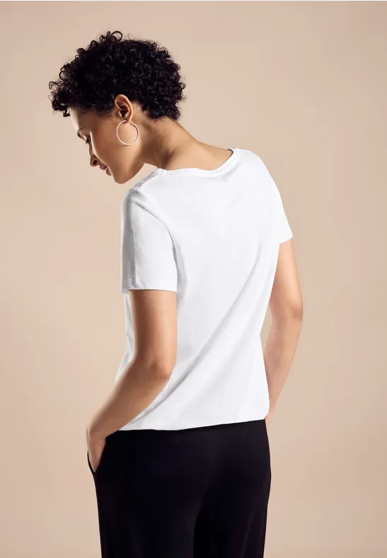 Poltrona in tessuto effetto lino bianco Louvain | Maisons du Monde