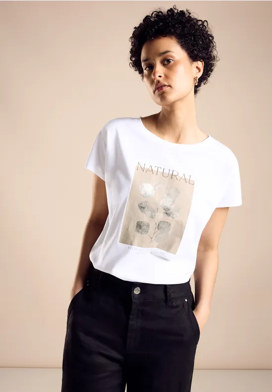 STREET-ONE T-shirt met print op de voorkant voor dames in Wit