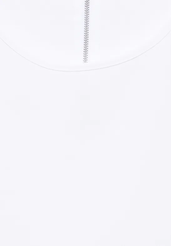 STREET-ONE Materialmix-T-Shirt für Damen in Weiß | STREET-ONE