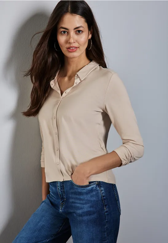 Street One Dolman Overhemd Blouse - Off White | - Cotton Blues