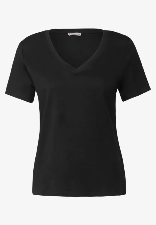 Zwart Basic Shirt Dames V Hals T-shirts Lange Mouw Liv V-hals (2