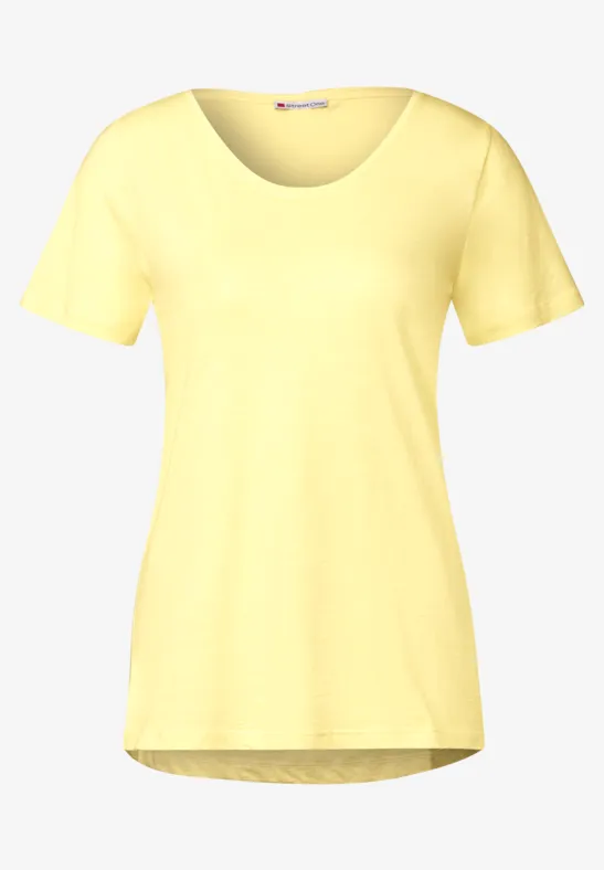 STREET-ONE T-shirt met V-hals voor dames in Geel GERDA STREET-ONE