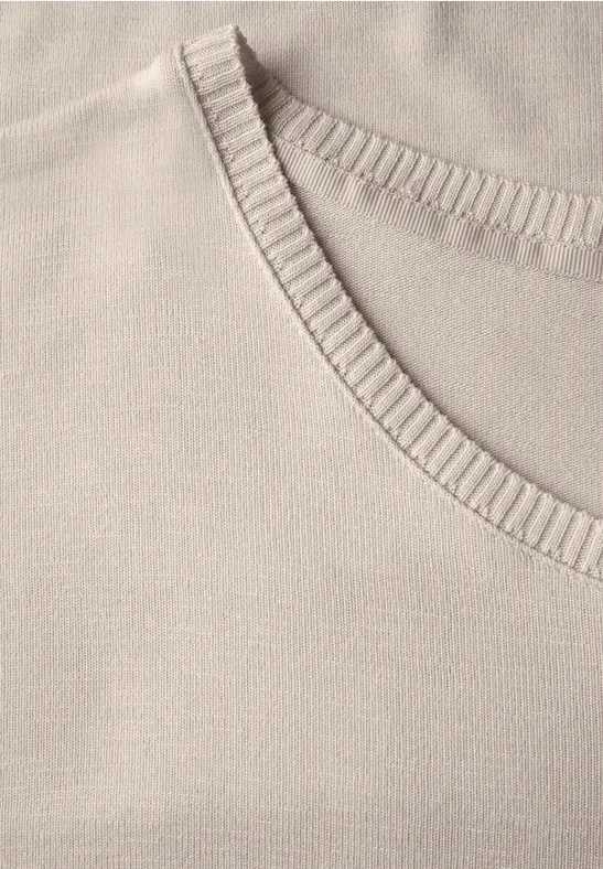 Street One Dames Shirt met gebreide look in Beige, in size: 34 van € 39