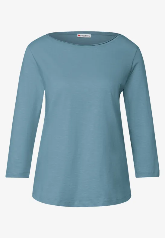 T-shirt à Manches 3/4 Pour Femmes En Bleu - MINA