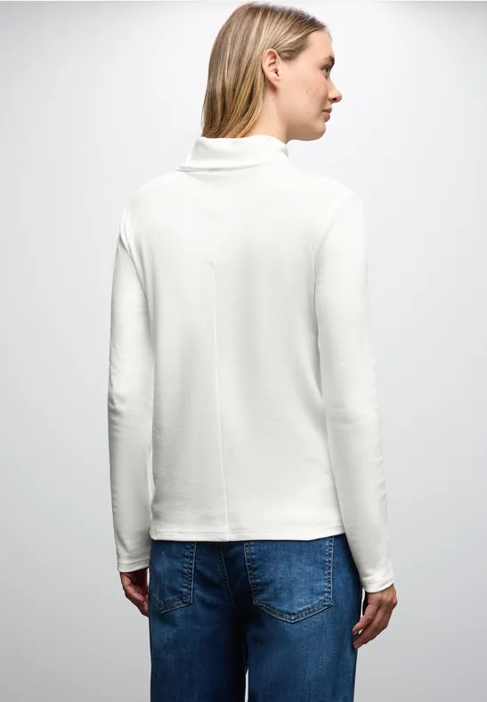 Street One 3228577 T-Shirt Basique à Col Roulé, Bleu Givré