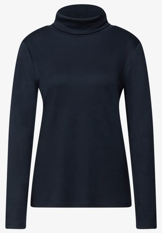 T-shirt Femme Col Roulé Street One - Manches 3/4 - Couleur Unie - Basique Et Confortable - Taille 38 - 8