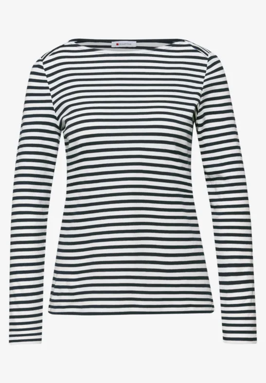 Street One A323158 ladies ajour shirt with stripes