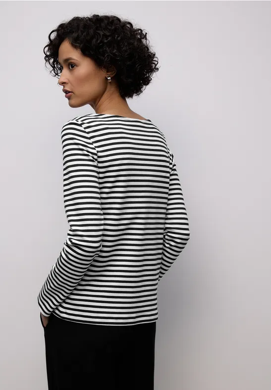 Tops & Shirts, Street One, A323158 stripe ajour shirt - Wedo Mode