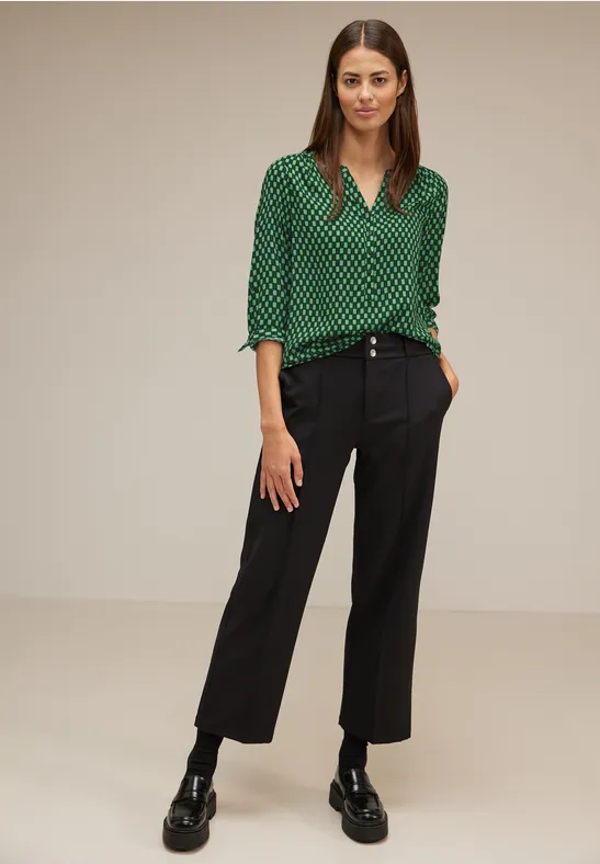 STREET-ONE Bluse mit Minimalprint für Damen in Grün - BAMIKA 