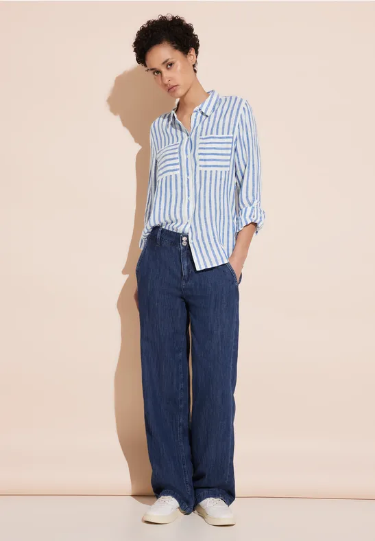 STREET-ONE Gestreifte Bluse für Damen in Blau | STREET-ONE