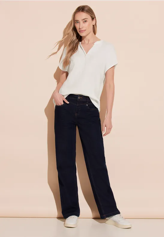 STREET-ONE Musselin Bluse für Damen in Weiß | STREET-ONE 