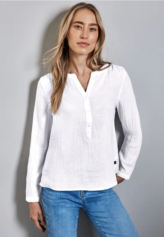 STREET-ONE Musselin-Bluse für Damen in Weiß