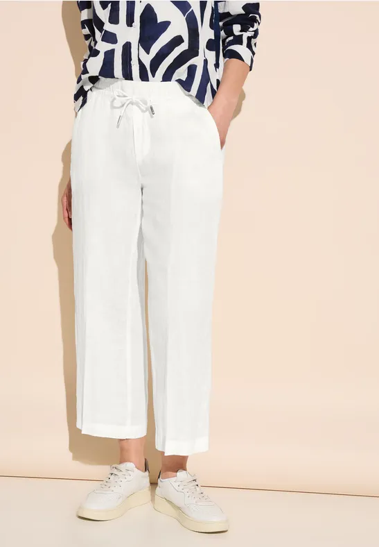STREET-ONE 7/8 Culotte Leinenhose für Damen in Weiß - EMEE