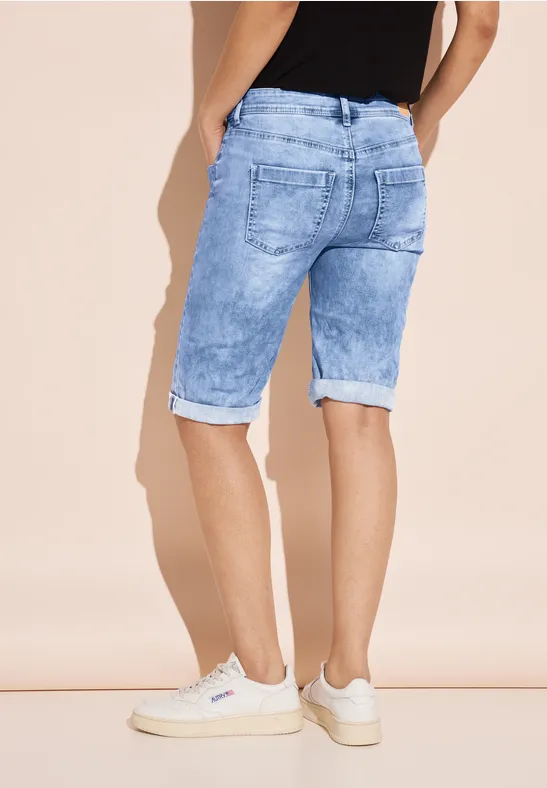 Leinen Bermuda Shorts für Damen in Pink