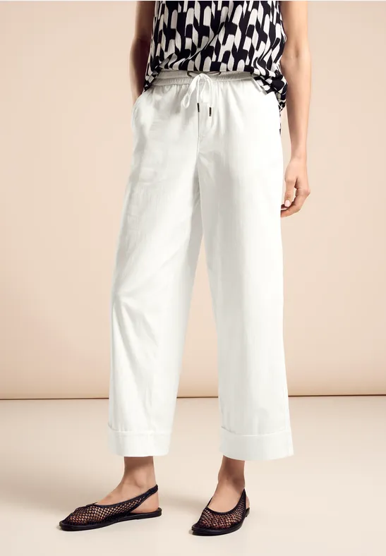 STREET-ONE Hose im Casual Fit für Damen in Weiß