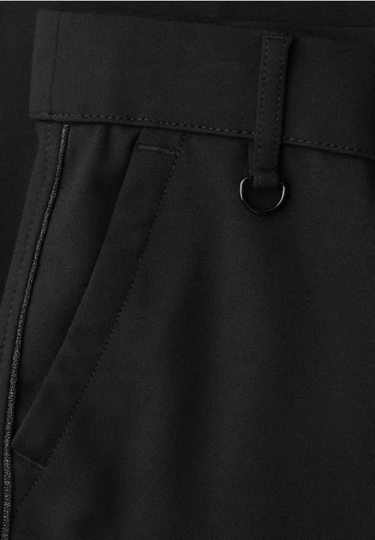 Chino mit Tape-Detail für Damen in Schwarz