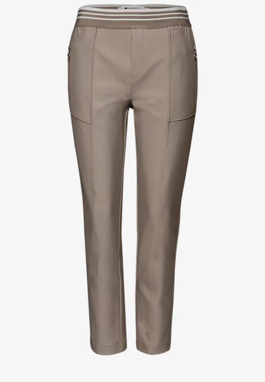 Street One Damen Slim Leg Hose – Leichte Baumwollhose Mit Stretch, Elastischer Bund, Lässig & Bequem