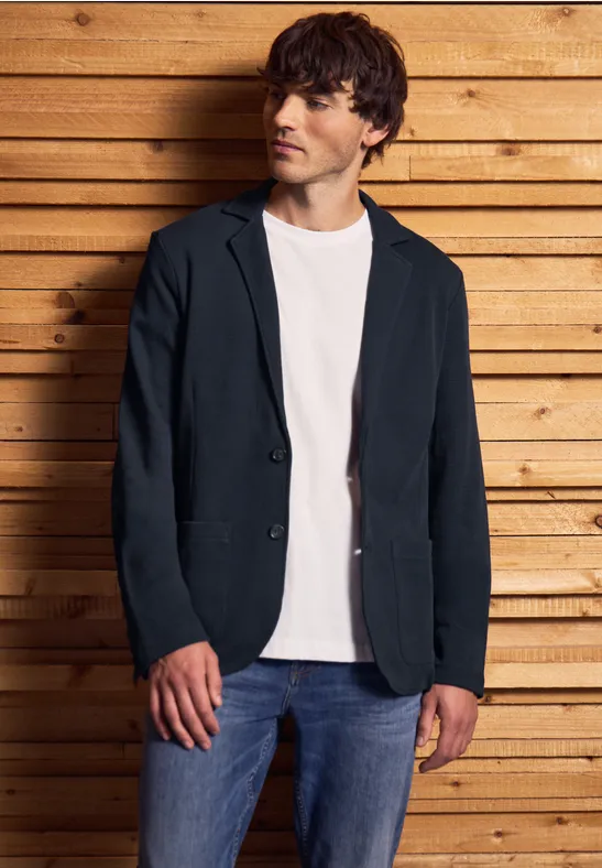 STREET-ONE Sakko mit Struktur für Herren in Blau | STREET-ONE