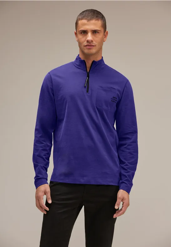 T-shirt Manches Longues Velours Côtelé Pour Homme – Col Montant, Fermeture éclair 1/4 | Doublure Polaire, Style Vintage Décontracté