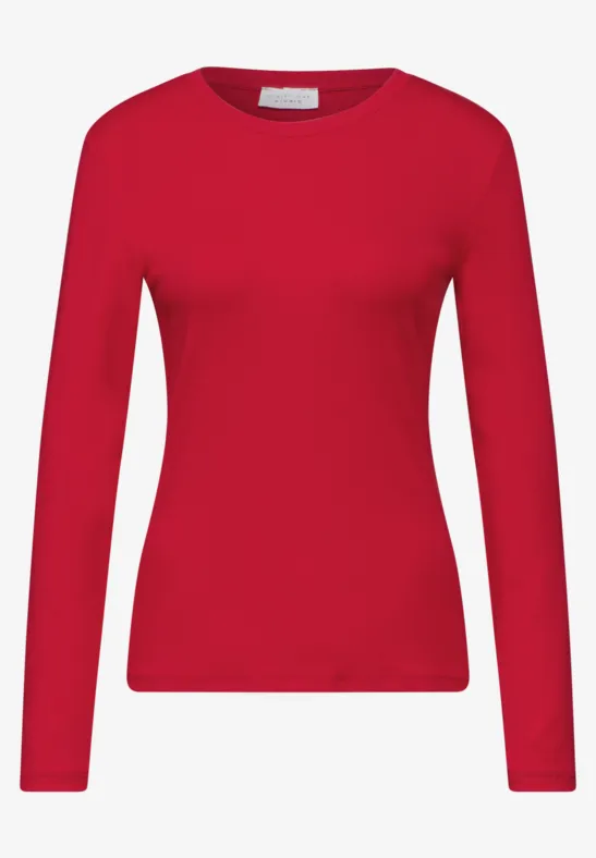 Lange Mouw Top Mouw STREET-ONE Basic Shirt Met Lange Mouwen Voor