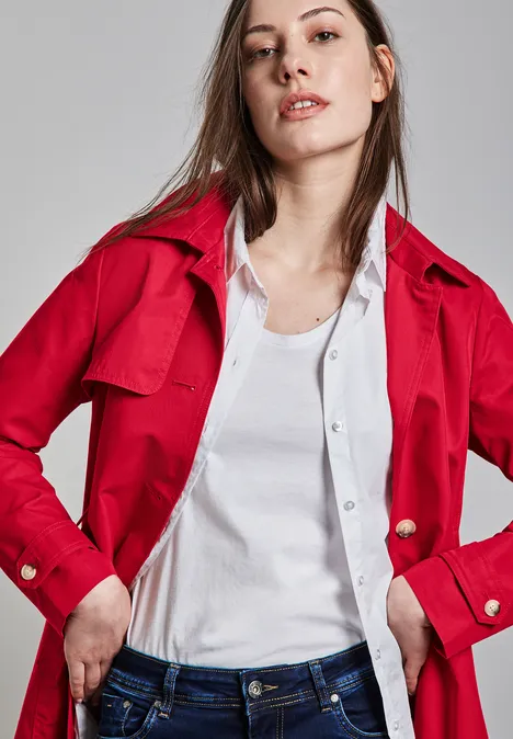 Trench-coat strong red
