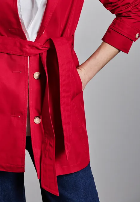 Trench-coat strong red