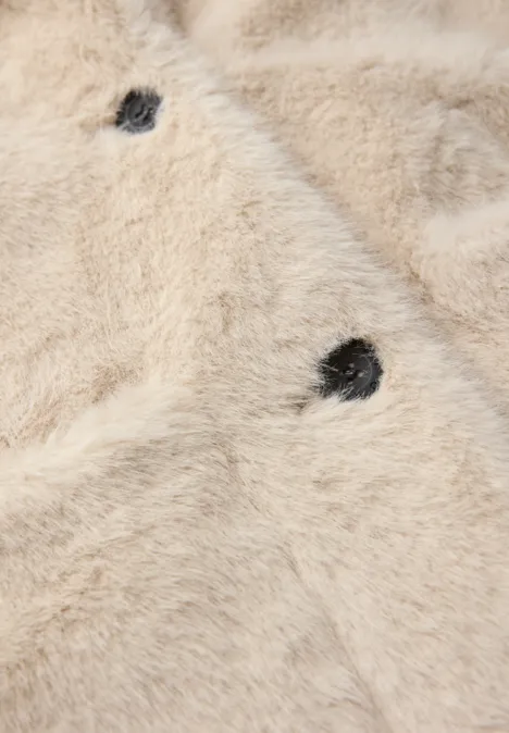 Manteau en fausse fourrure pastel sand