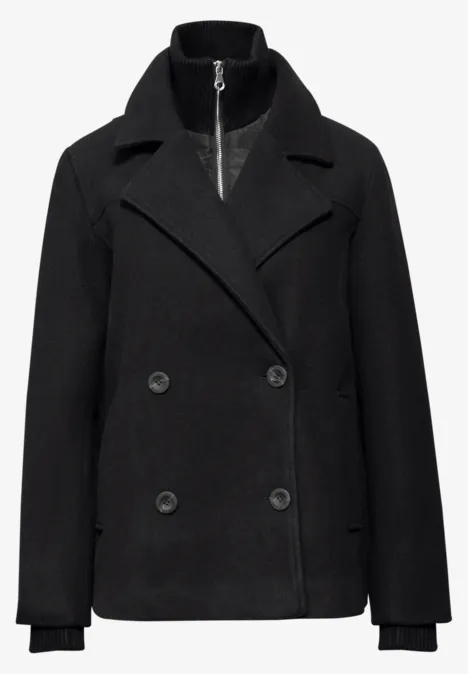 Caban jas met inleg Black