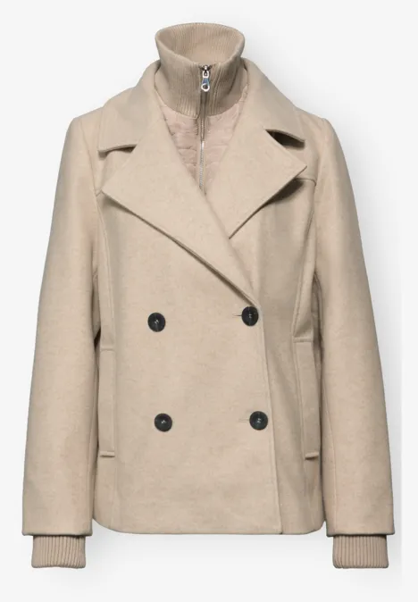 Cabanjacke mit Inlay Soft Sand Mel.