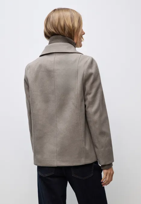 Cabanjacke mit Inlay Sandy Mocca Mel.