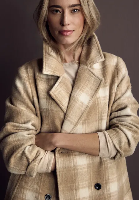 Manteau à carreaux à revers reef sand
