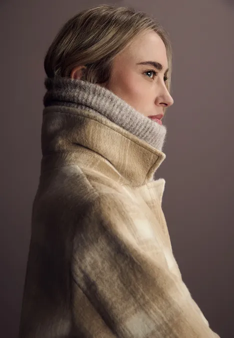 Manteau à carreaux à revers reef sand