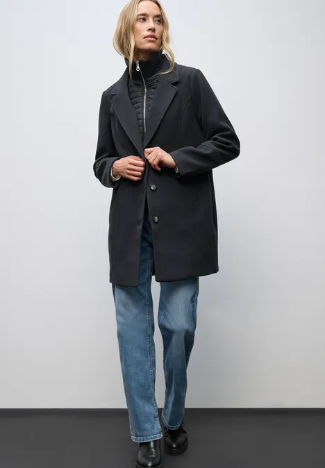 Manteau à revers avec incrustation Obsidian Blue