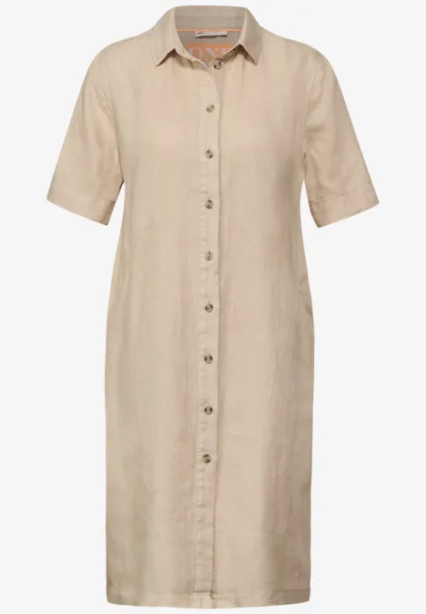 Leinen Kleid in A-Linie soft sand