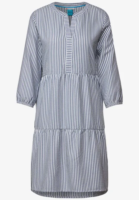 Seersucker Kleid deep blue