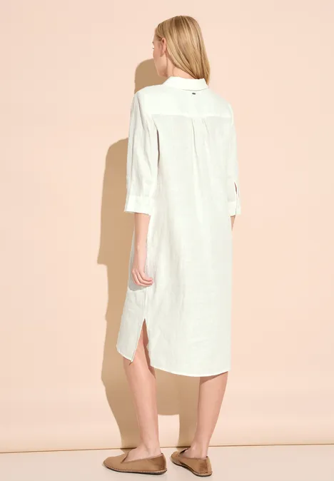 Hemdblusen Leinen Kleid off white
