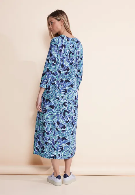 Print Midikleid intense aqua