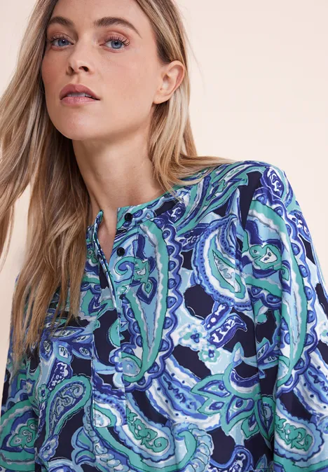 Print Midikleid intense aqua