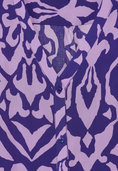 Viscose jurk met print intense royal blue