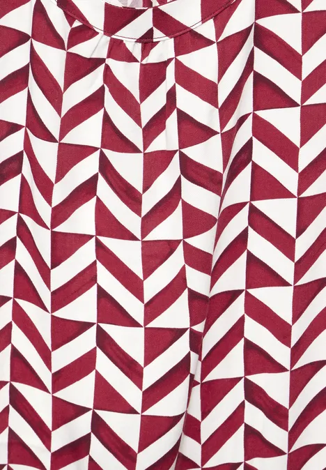 Print Kleid ärmellos Mahogany Red
