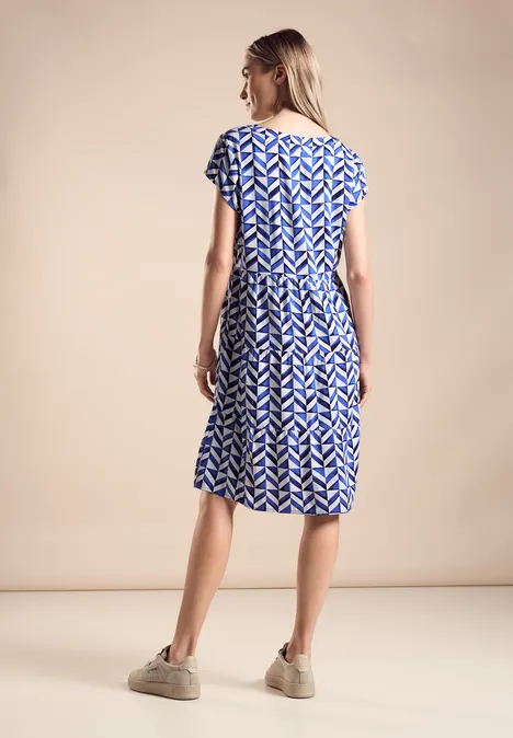Robe structurée à imprimé Intense Cobalt Blue