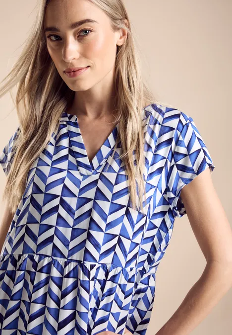 Robe structurée à imprimé Intense Cobalt Blue