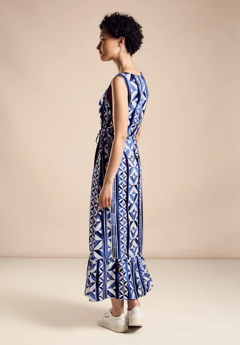 Maxikleid mit Print Intense Cobalt Blue